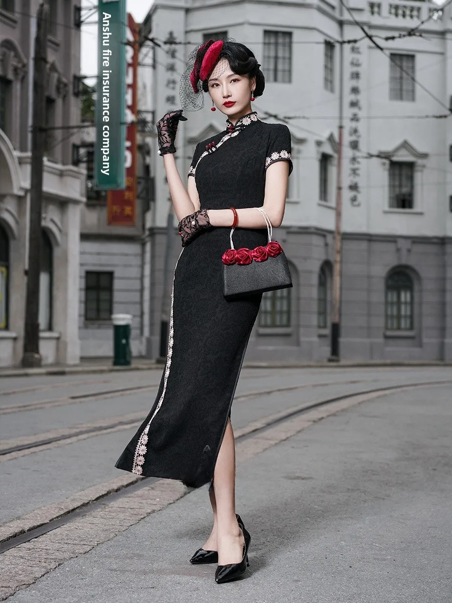 Young Sle Bla Lace Retro anghai Qipao High End Daily Wear Long Dr Pure Color ort Sve High Slit для женщин старше 35
Young Sle Bla Lace Retro anghai Qipao High End Daily Wear Long Dr Pure Color ort Sve High Slit для женщин старше 35