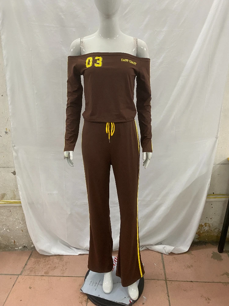 Hot girl fashion trend suit irregular side length pants long sleeved off shoulder women's clothing spring and summer
Hot girl fashion trend suit irregular side length pants long sleeved off shoulder women's clothing spring and summer