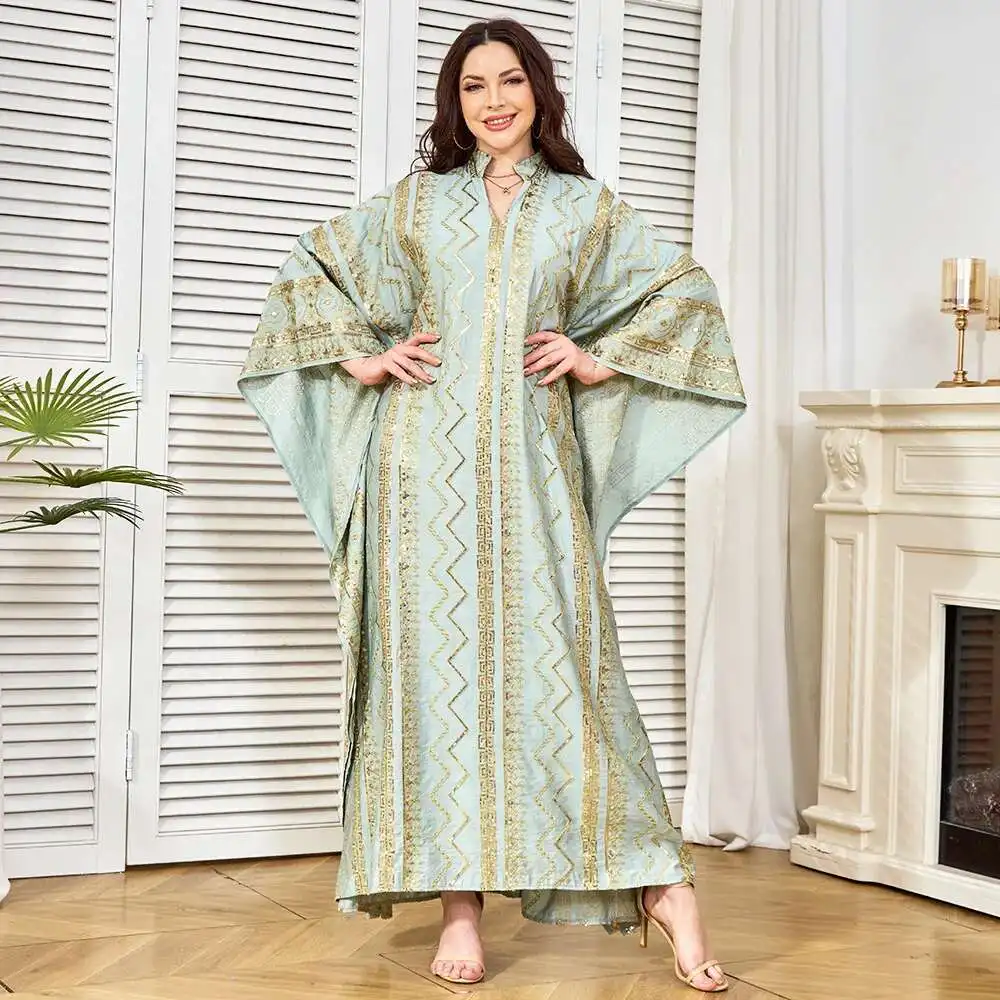 New Elegant Muslim Dress Clothing Factory Golden Bead Embroidered Elegant Bat Sleeve Robe Ramadan Dubai Luxury Islam Elegant
New Elegant Muslim Dress Clothing Factory Golden Bead Embroidered Elegant Bat Sleeve Robe Ramadan Dubai Luxury Islam Elegant
