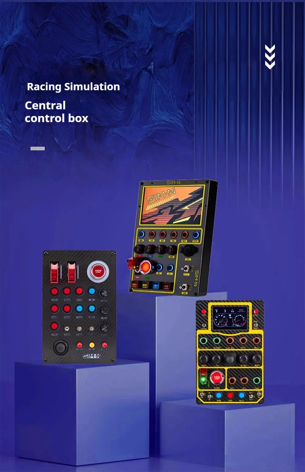 Racing simulator central control box RGB dazzle color instrument control box for simid speed demon fanatec
Racing simulator central control box RGB dazzle color instrument control box for simid speed demon fanatec