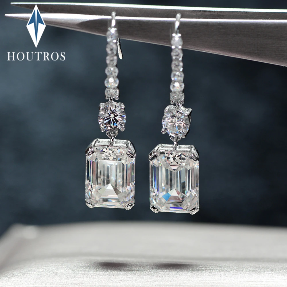 8x11mm Emerald Cut Moissanite Drop Earrings for Women Sparkling Tassel Multi Stone Earrings 925 Sterling Silver Wedding Jewelry
8x11mm Emerald Cut Moissanite Drop Earrings for Women Sparkling Tassel Multi Stone Earrings 925 Sterling Silver Wedding Jewelry