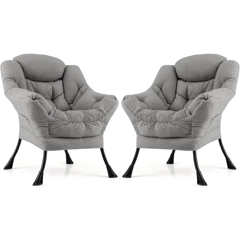 2 Lazy Chairs, Upholstered Single Sofa Chair with Armrests and Side Table, Ideal for Leisure Reading or Living Spaces in Gray
2 Lazy Chairs, Upholstered Single Sofa Chair with Armrests and Side Table, Ideal for Leisure Reading or Living Spaces in Gray