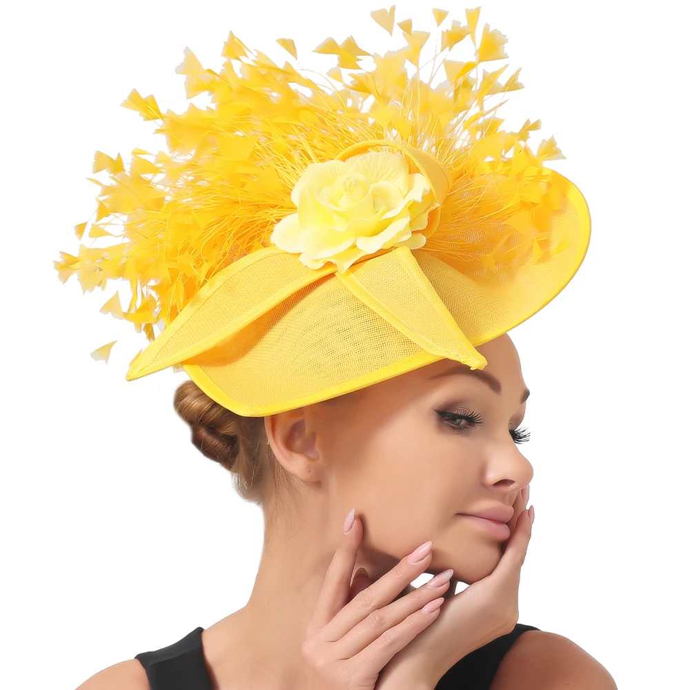 Fashion Ladies Wedding Feather Fascinator Bases Bride Headdress Headwear with Flower Millinery Hat Headband Hair Accessories
Fashion Ladies Wedding Feather Fascinator Bases Bride Headdress Headwear with Flower Millinery Hat Headband Hair Accessories