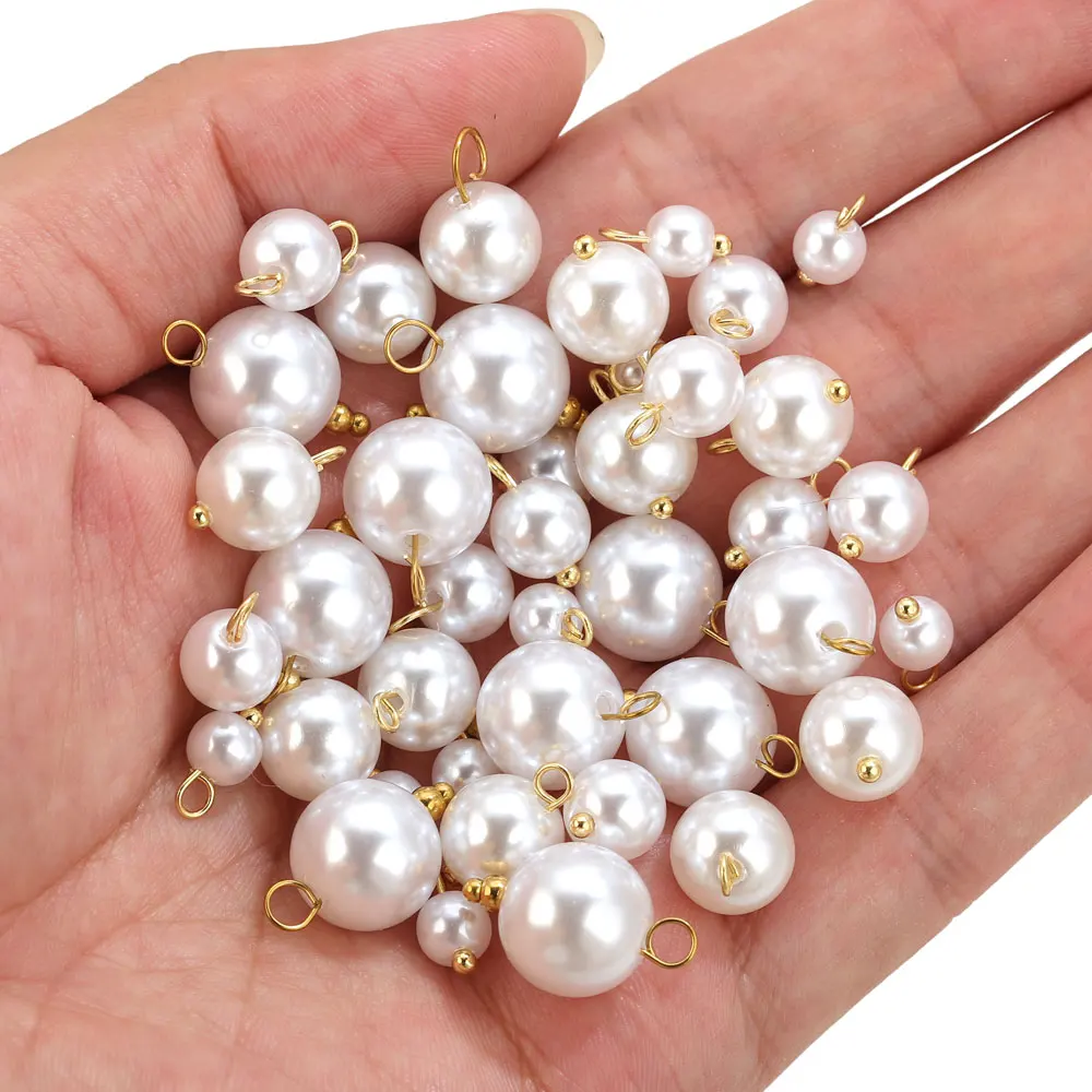 10pcs 6/8/10/12mm Round Imitation Pearl Charms For Earring Dangle Retro Pearl Charm Pendant Jewelry Making Finding Material diy
10pcs 6/8/10/12mm Round Imitation Pearl Charms For Earring Dangle Retro Pearl Charm Pendant Jewelry Making Finding Material diy