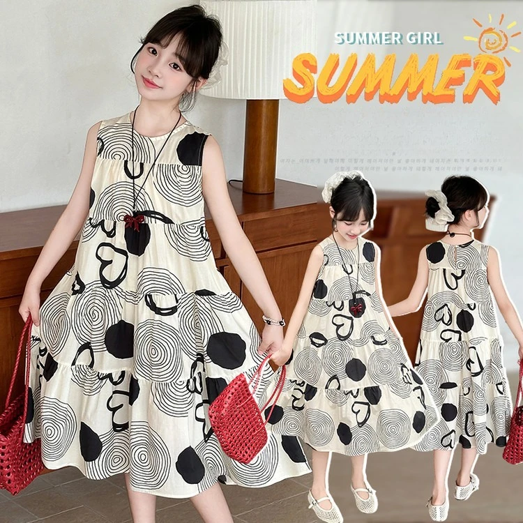 Girls Summer Dress Fashion Children's Sleeveless Sundress Kids Beach Vacation Dress 2025 New
Girls Summer Dress Fashion Children's Sleeveless Sundress Kids Beach Vacation Dress 2025 New