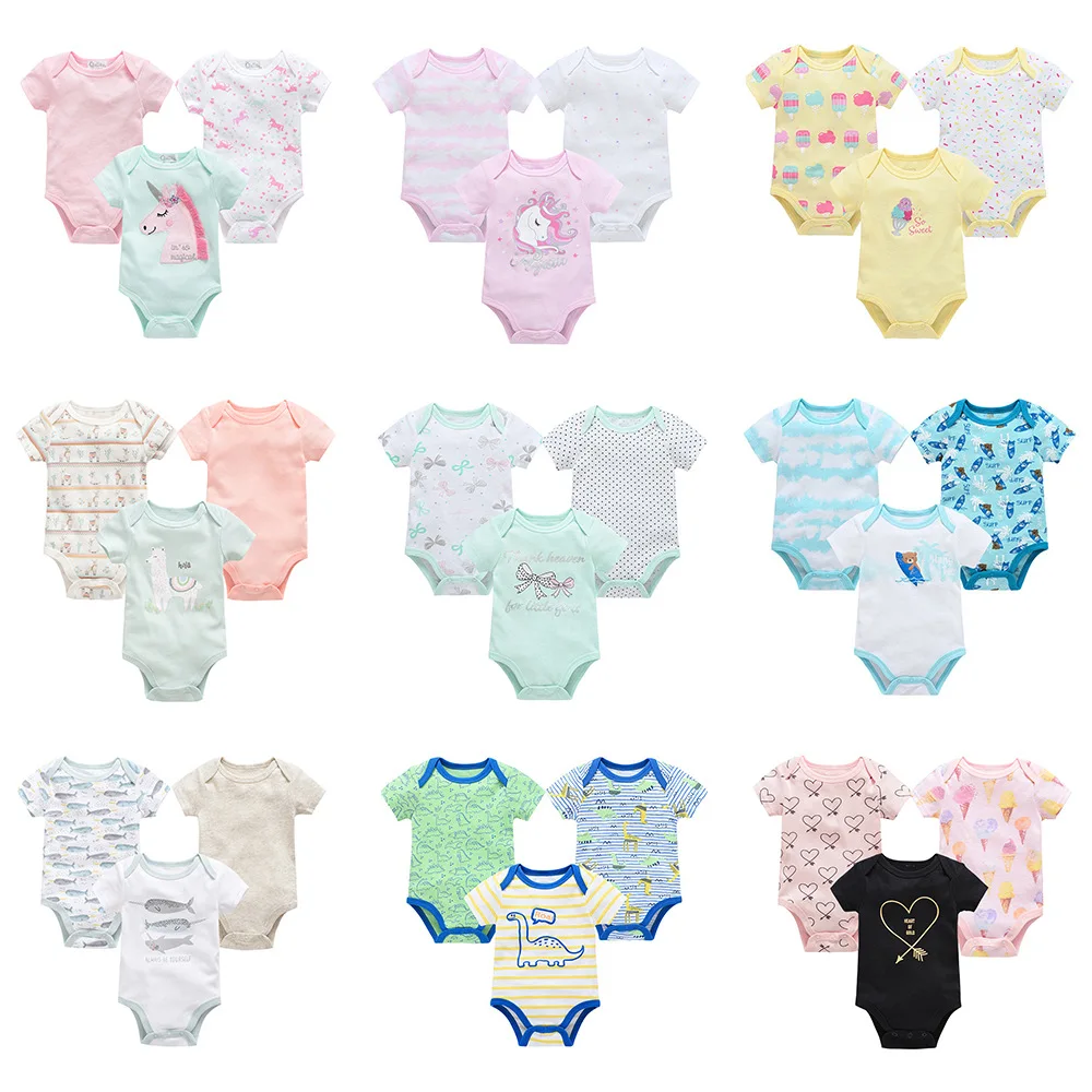 3 Pcs Soft Cotton Short Sleeve Baby Bodysuit for Newborn 0-12 Months Cute Toddler Clothes Infant Boys Girls Outfit Onesie Romper
3 Pcs Soft Cotton Short Sleeve Baby Bodysuit for Newborn 0-12 Months Cute Toddler Clothes Infant Boys Girls Outfit Onesie Romper