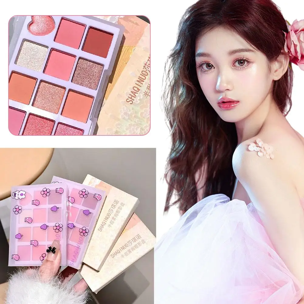 12-color Eyeshadow Palette Long-lasting Color-developing Red And Shimmering Pearlescent Fine Eyeshadow Matte Pink F6C0
12-color Eyeshadow Palette Long-lasting Color-developing Red And Shimmering Pearlescent Fine Eyeshadow Matte Pink F6C0