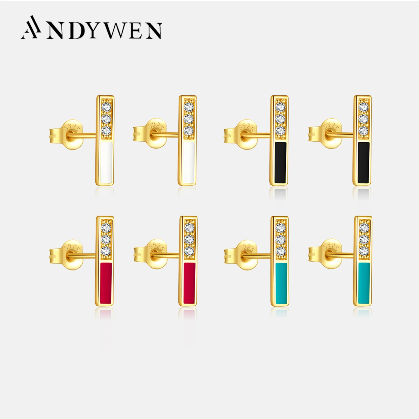 ANDYWEN 925 Sterling Silver Gold Colorful Rainbow Enamel Line Piercing Stud Earring Clips Luxury Fine Jewelry Pendientes
ANDYWEN 925 Sterling Silver Gold Colorful Rainbow Enamel Line Piercing Stud Earring Clips Luxury Fine Jewelry Pendientes