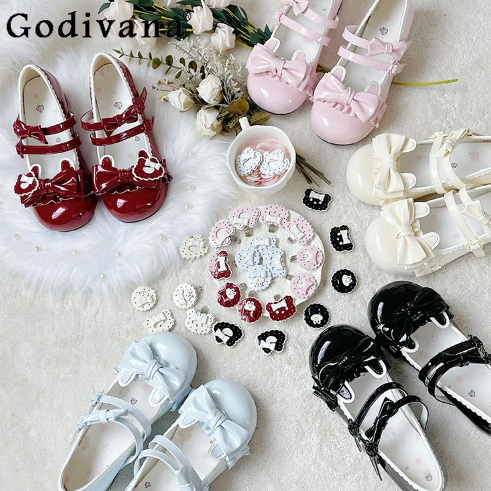 Cute Sweet Lolita Round Head Bow Japanese Low Heeled Lolita Shoes Kawaii Summer Platform Shoe
Cute Sweet Lolita Round Head Bow Japanese Low Heeled Lolita Shoes Kawaii Summer Platform Shoe