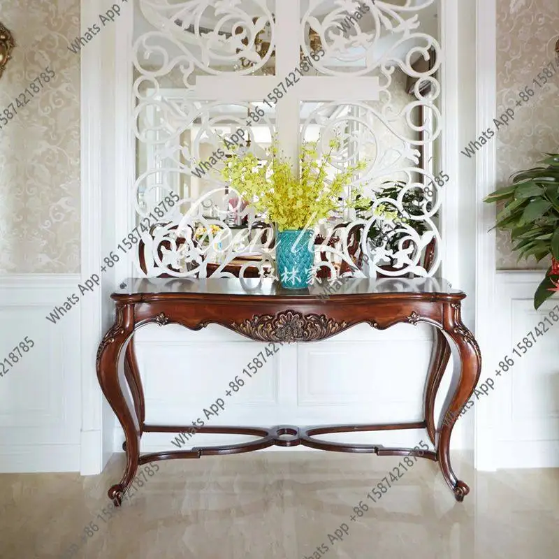 American medieval solid wood entrance table/French retro living room wall decorative cabinet/partition side table
American medieval solid wood entrance table/French retro living room wall decorative cabinet/partition side table