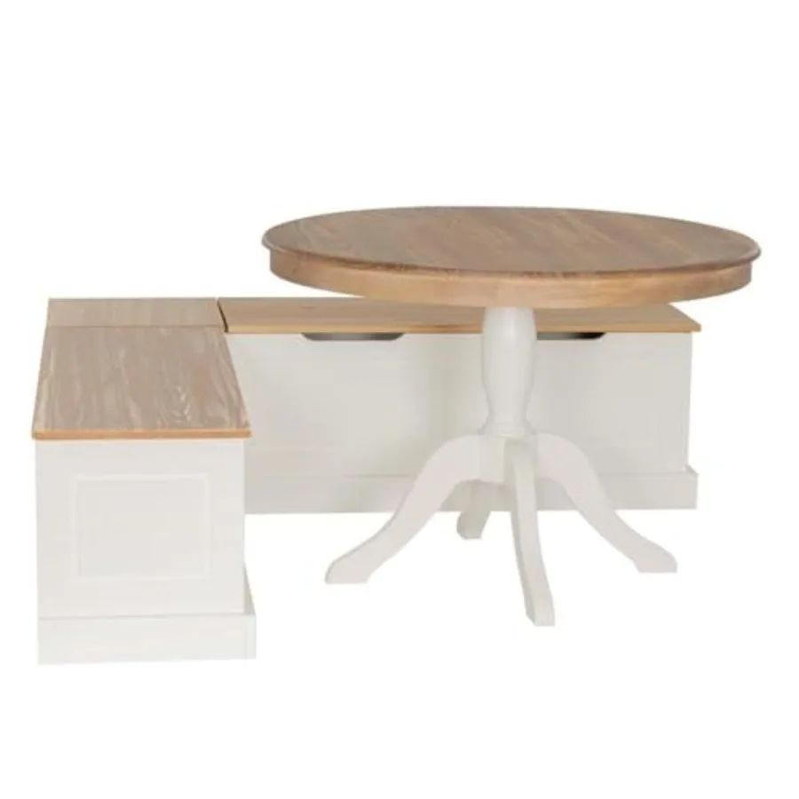 2-Piece Storage Dining Nook Set, Solid Wood and MDF, Natural/ Finish, Round 42 in Table, Backless Bench with Hidden Storage, Fa
2-Piece Storage Dining Nook Set, Solid Wood and MDF, Natural/ Finish, Round 42 in Table, Backless Bench with Hidden Storage, Fa