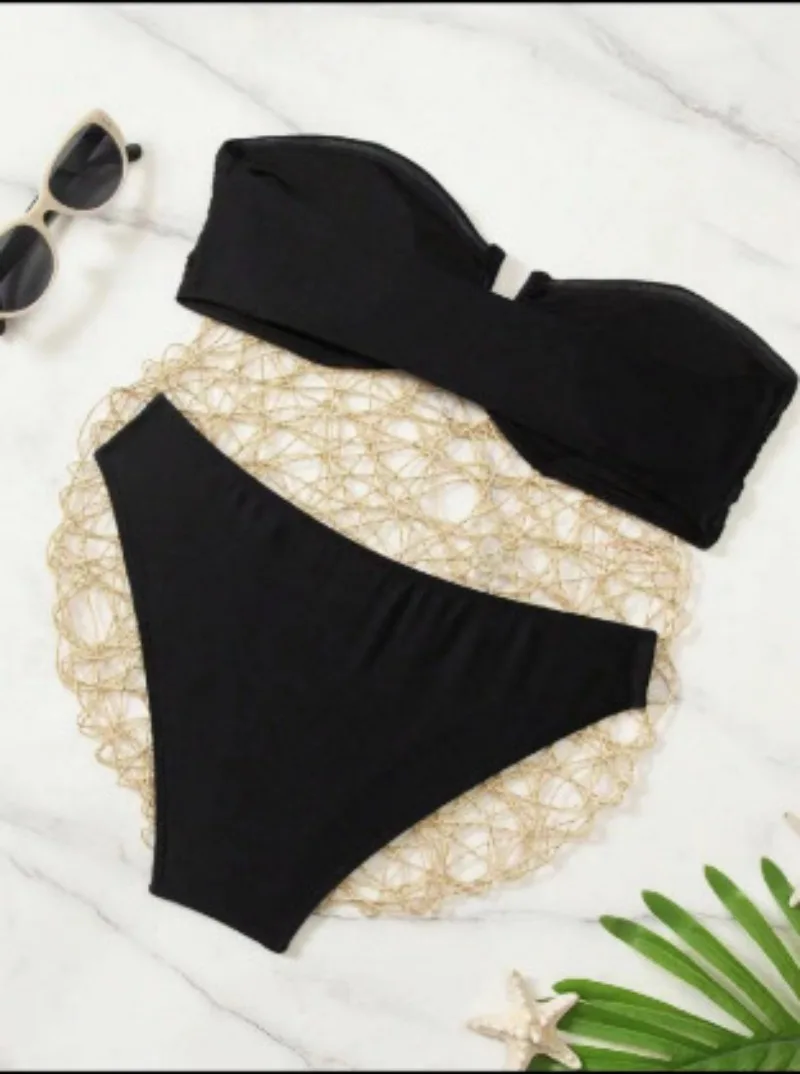 sexy black wrinkled bandeau bikinis sets two pieces swimsuits high waist beachwear bathing suit swimwear biquini beach outfits
sexy black wrinkled bandeau bikinis sets two pieces swimsuits high waist beachwear bathing suit swimwear biquini beach outfits