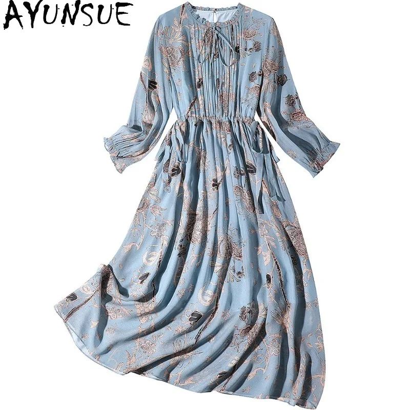 AYUNSUE 100% Mulberry Silk Dresses for Woman Elegant Long Dresses Long Sleeve Dress Spring Luxury Woman Clothing 2026 Robe Femme
AYUNSUE 100% Mulberry Silk Dresses for Woman Elegant Long Dresses Long Sleeve Dress Spring Luxury Woman Clothing 2026 Robe Femme