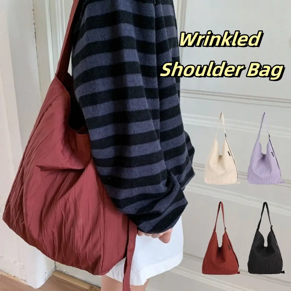 Модная нейлоновая мятая сумка-тоут, универсальная повседневная студенческая сумка на плечо, большая вместительная однотонная женская сумка, женская сумка
Модная нейлоновая мятая сумка-тоут, универсальная повседневная студенческая сумка на плечо, большая вместительная однотонная женская сумка, женская сумка