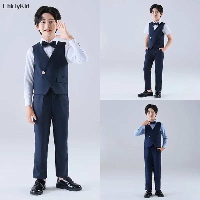 Boy Gentleman Top Kids Waistcoat Wedding Clothes Sets Toddler Formal Suits Children Tie Shirt Vest Trouser Toddler Party Outfits
Boy Gentleman Top Kids Waistcoat Wedding Clothes Sets Toddler Formal Suits Children Tie Shirt Vest Trouser Toddler Party Outfits