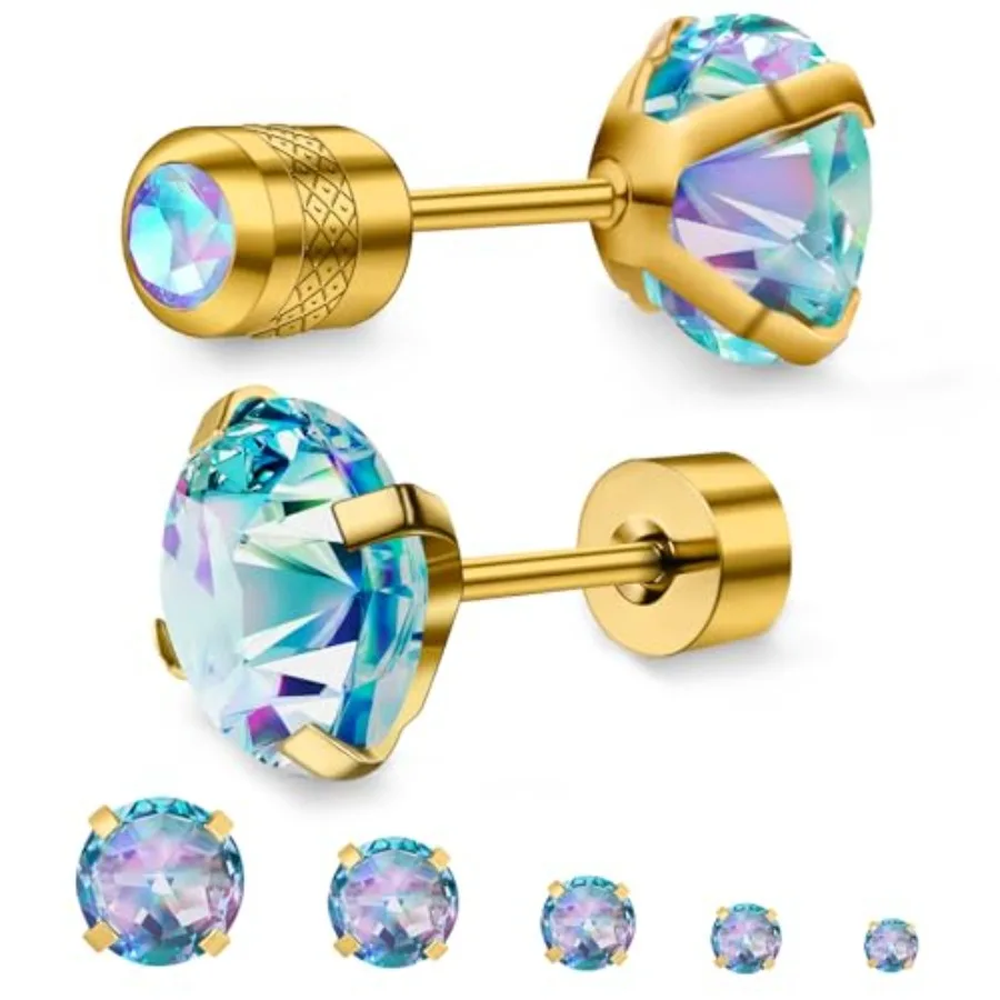 5 Pairs Flat Back Stud Earrings for Women, Trendy Cartilage Earring, Hypoallergenic Titanium Earrings Set, Cubic Zirconia Flatb
5 Pairs Flat Back Stud Earrings for Women, Trendy Cartilage Earring, Hypoallergenic Titanium Earrings Set, Cubic Zirconia Flatb