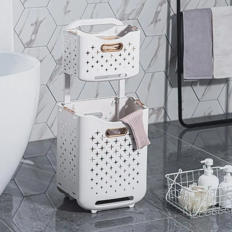 Double Layer Batoom Laundry Hamper Staing Dir Clothes Basket Wall Mounted Laundry Cart Storage Organizer Household
Double Layer Batoom Laundry Hamper Staing Dir Clothes Basket Wall Mounted Laundry Cart Storage Organizer Household