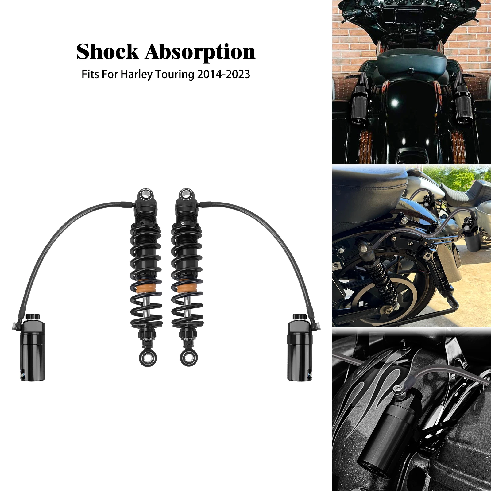 Motorcycle Rear Remote Reservoir Suspension For Harley Touring Road Electra Street Glide Road King Limited 14-26 Shock Absorbers
Motorcycle Rear Remote Reservoir Suspension For Harley Touring Road Electra Street Glide Road King Limited 14-26 Shock Absorbers