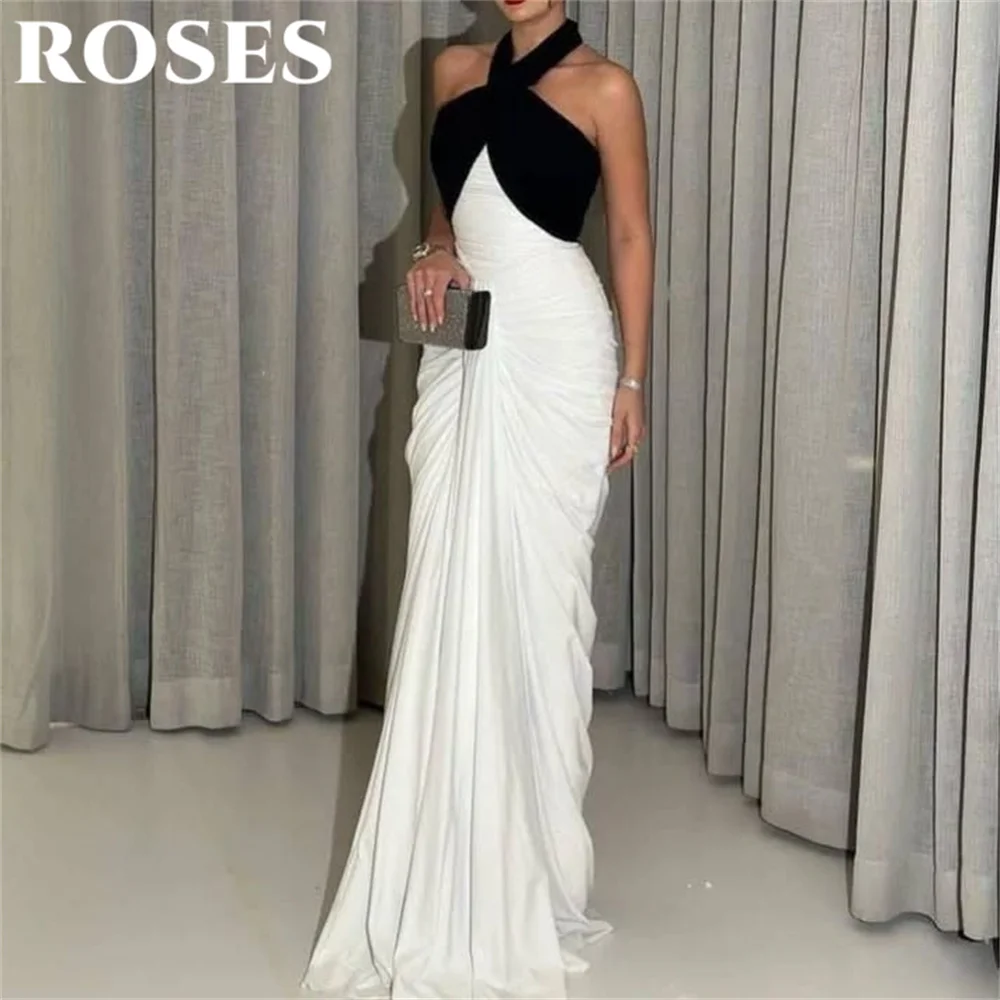 ROSES White Long Party Dresses Trumpet Halter Night Dresses Sleeveless with Pleats Ruched Celebrity Dress for Woman Customized
ROSES White Long Party Dresses Trumpet Halter Night Dresses Sleeveless with Pleats Ruched Celebrity Dress for Woman Customized