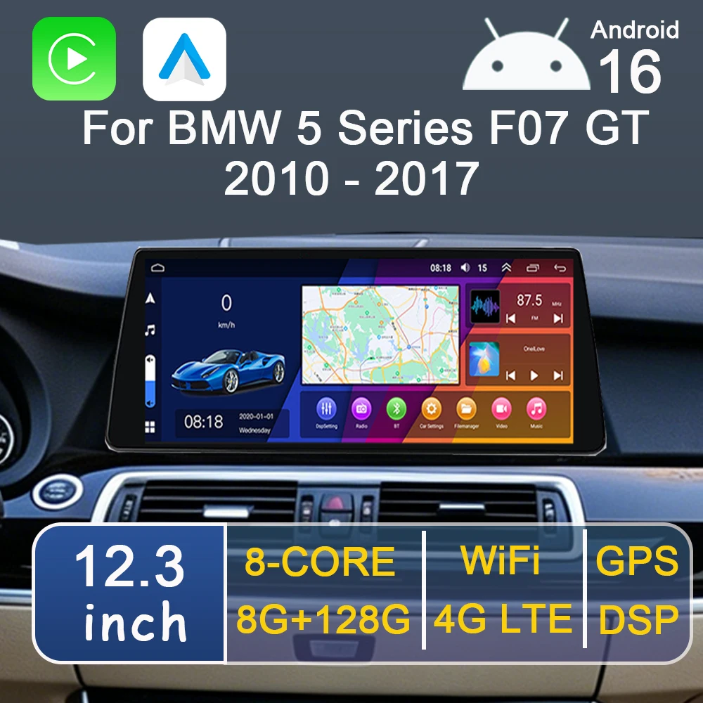 Android 16 Wireless Carplay for BMW 5 Series F07 GT 2010 - 2017 CIC NBT System Car Radio Multimedia Player GPS WiFi DSP Stereo
Android 16 Wireless Carplay for BMW 5 Series F07 GT 2010 - 2017 CIC NBT System Car Radio Multimedia Player GPS WiFi DSP Stereo