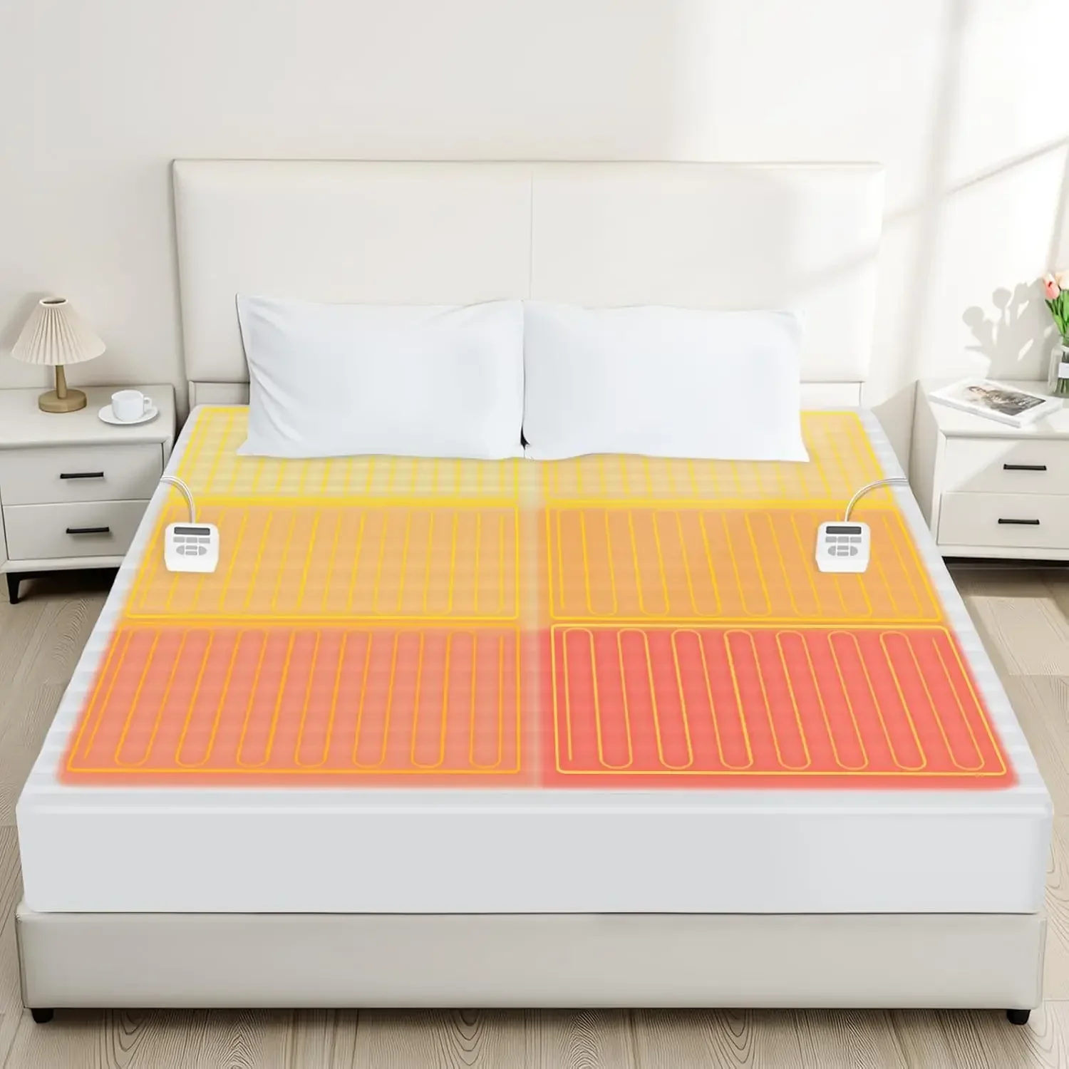 Электрический матрас с подогревом Queen, 6-зонный быстрый нагреватель для кровати с индивидуальным управлением для головы, тела и ног, функция памяти и предварительного нагрева
Электрический матрас с подогревом Queen, 6-зонный быстрый нагреватель для кровати с индивидуальным управлением для головы, тела и ног, функция памяти и предварительного нагрева