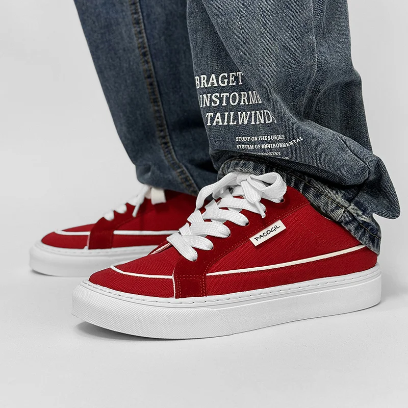 Spring Autumn Fashion Red Shoes for uaMen Flat Breathable Men's Canvas Shoes Lace-up Casual Sneakers Men 2025 Zapatos De Hombre
Spring Autumn Fashion Red Shoes for uaMen Flat Breathable Men's Canvas Shoes Lace-up Casual Sneakers Men 2025 Zapatos De Hombre