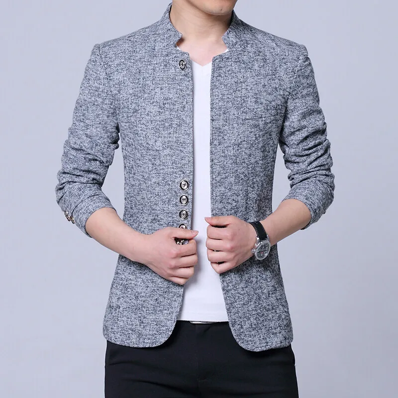 New spring and autumn business casual, fashionable and handsome small suit, youth Zhongshan suit, quality stand-up collar men's
New spring and autumn business casual, fashionable and handsome small suit, youth Zhongshan suit, quality stand-up collar men's