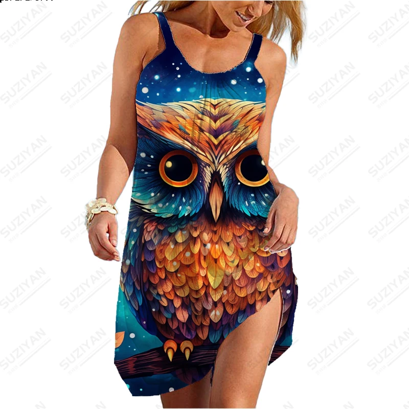 Animal Owl Printing Pattern Dress Summer Street Fashion Dress Casual Sleeveless Dress Women's Simple Comfortable Dress
Animal Owl Printing Pattern Dress Summer Street Fashion Dress Casual Sleeveless Dress Women's Simple Comfortable Dress
