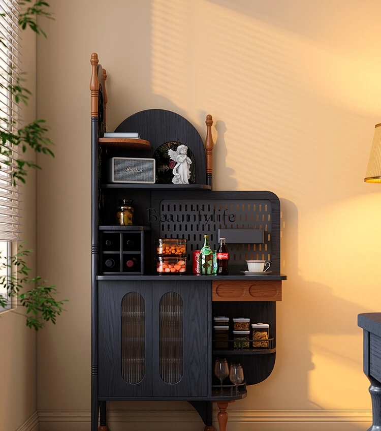 Solid wood French retro living room black antique style wall locker high cabinet
Solid wood French retro living room black antique style wall locker high cabinet