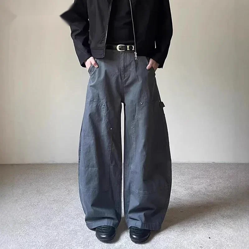 Simple Men's Casual Trousers Solid Color Ribbon American Patchwork Bottom Deconstruction Loose Wide Leg Male Pants 9GZRE
Simple Men's Casual Trousers Solid Color Ribbon American Patchwork Bottom Deconstruction Loose Wide Leg Male Pants 9GZRE