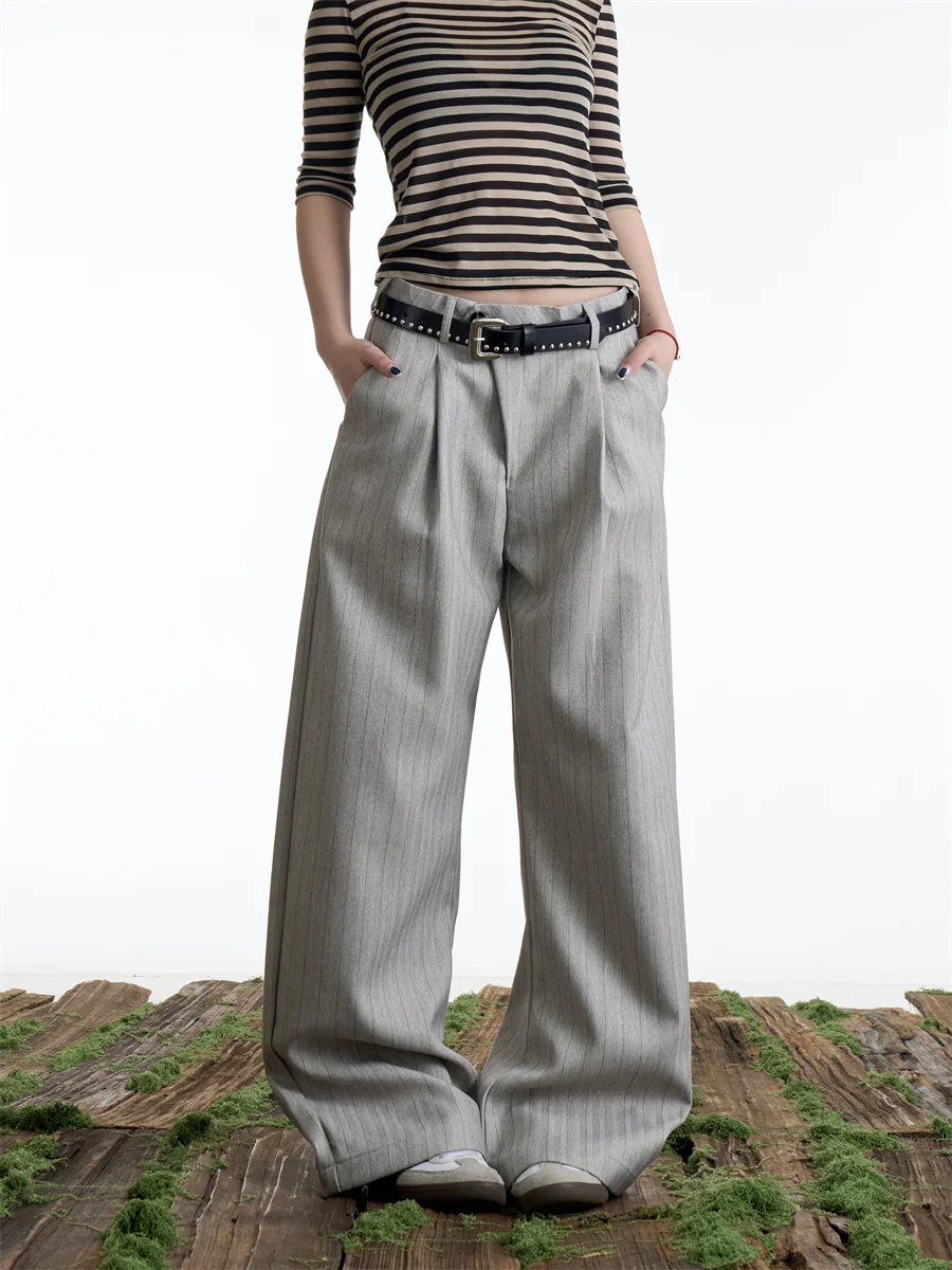 Onlpp Casual Wide Leg Pants Women's Loose Grey Long Trousers Design Sense Straight Casual Pants American Style Striped Pattern
Onlpp Casual Wide Leg Pants Women's Loose Grey Long Trousers Design Sense Straight Casual Pants American Style Striped Pattern