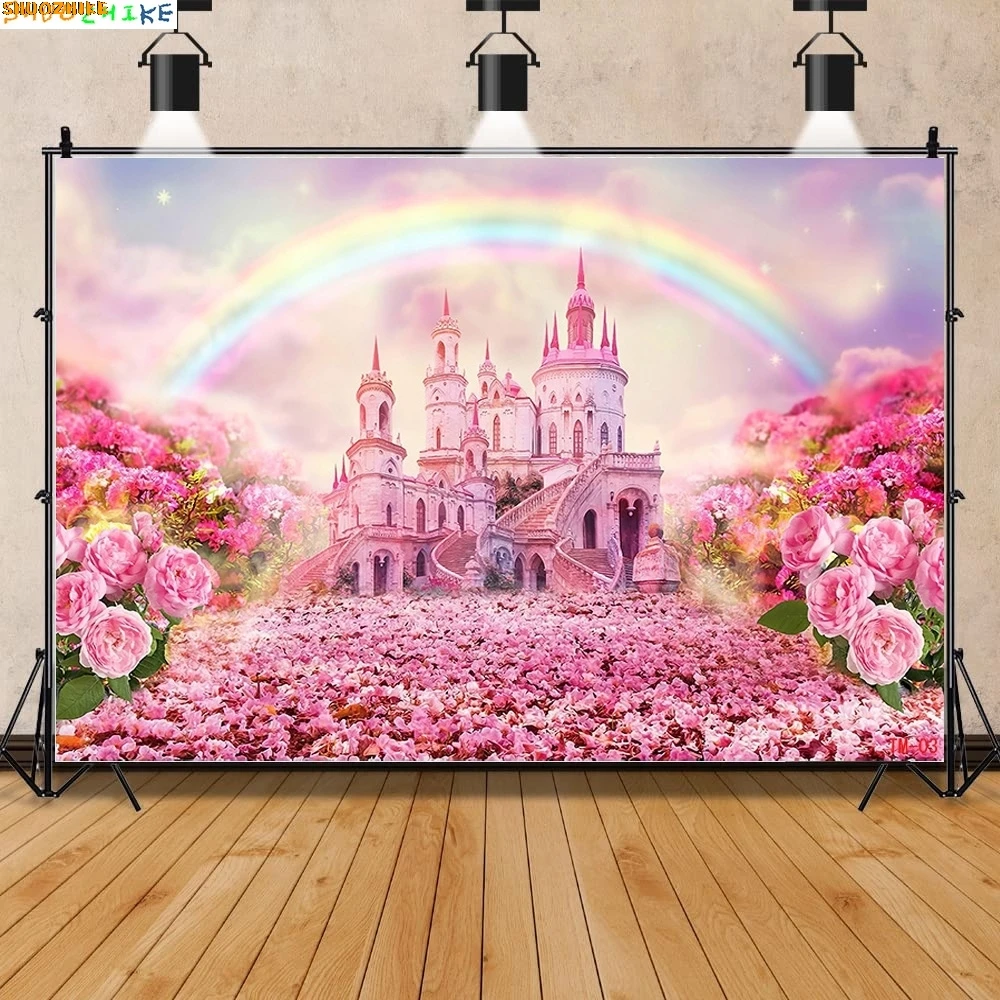 Vinyl Custom Happy Birthday Photography Backdrops Castle Fairy Tale Pink Rose Gender Reveal Theme Studio Background Props VC-01
Vinyl Custom Happy Birthday Photography Backdrops Castle Fairy Tale Pink Rose Gender Reveal Theme Studio Background Props VC-01