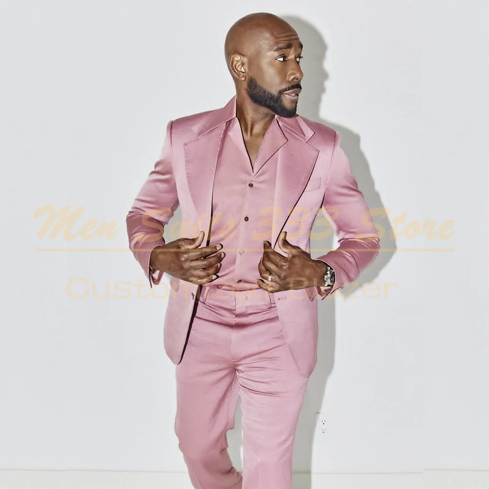 Customzied Pink Men Suits Fashion Wedding One Button Peak Lapel Slim Fit 2 Piece Jacket Pants Sets Customzied Outfiits Terno
Customzied Pink Men Suits Fashion Wedding One Button Peak Lapel Slim Fit 2 Piece Jacket Pants Sets Customzied Outfiits Terno