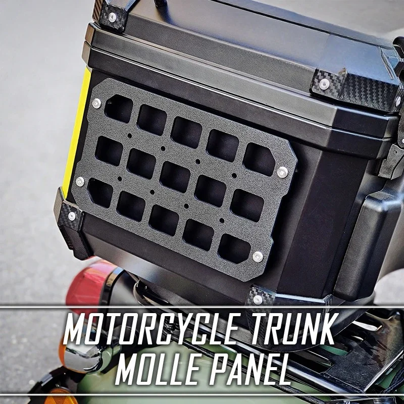 1PCS Motorcycle Top Case Molle Panel Quick-Mounting aluminum alloy Tactical Storage Box Universal Side Box Modular Organizer
1PCS Motorcycle Top Case Molle Panel Quick-Mounting aluminum alloy Tactical Storage Box Universal Side Box Modular Organizer