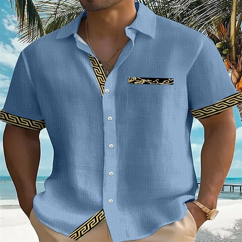 Hawaiian Men's Retro Short Sleeve Shirt Geometric Pattern Print Men's Button Pocket Short Sleeve Shirt Plus Size
Hawaiian Men's Retro Short Sleeve Shirt Geometric Pattern Print Men's Button Pocket Short Sleeve Shirt Plus Size