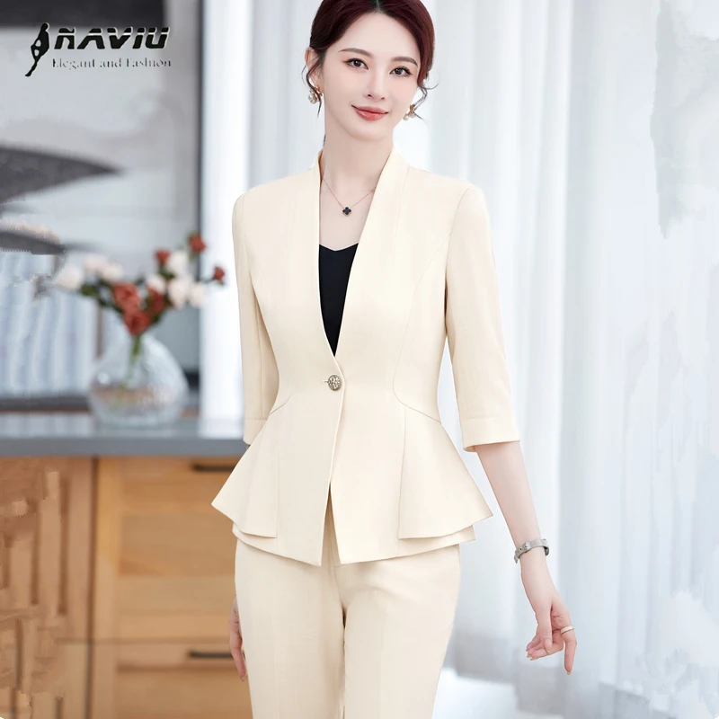 NAVIU Elegant Suit Set For Women New Spring Summer 2026 New Professional Commuting Temperament Casual Blazer and Pants Work wear
NAVIU Elegant Suit Set For Women New Spring Summer 2026 New Professional Commuting Temperament Casual Blazer and Pants Work wear