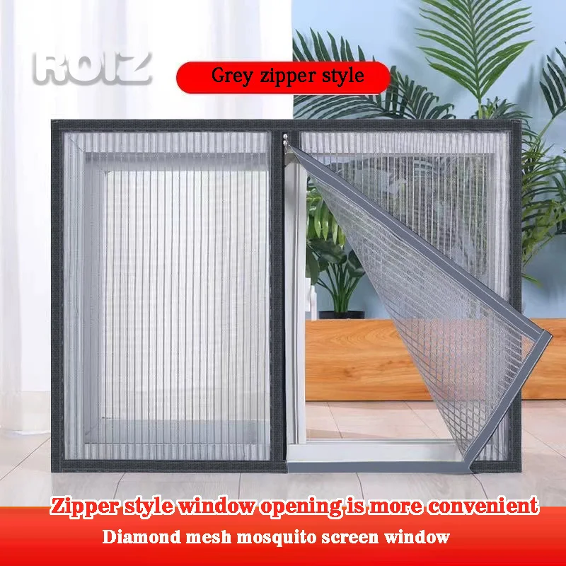 Simple striped gray zipper, cat resistant diamond mesh, self-adhesive mosquito net, mosquito net curtain, ultra-fine mesh 
Simple striped gray zipper, cat resistant diamond mesh, self-adhesive mosquito net, mosquito net curtain, ultra-fine mesh