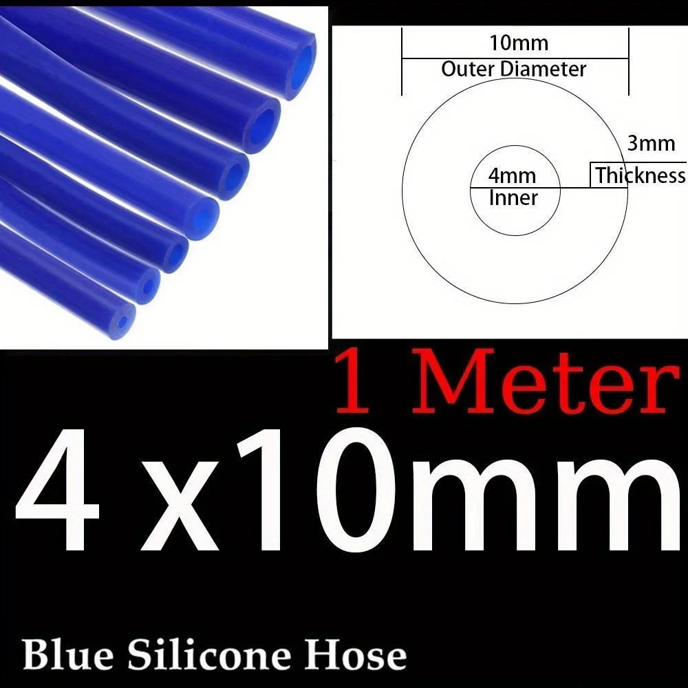 Blue Red Black 4x10mm Automotive Vacuum Silicone Hose 1m Universal Inner Diameter Thickness 3mm
Blue Red Black 4x10mm Automotive Vacuum Silicone Hose 1m Universal Inner Diameter Thickness 3mm