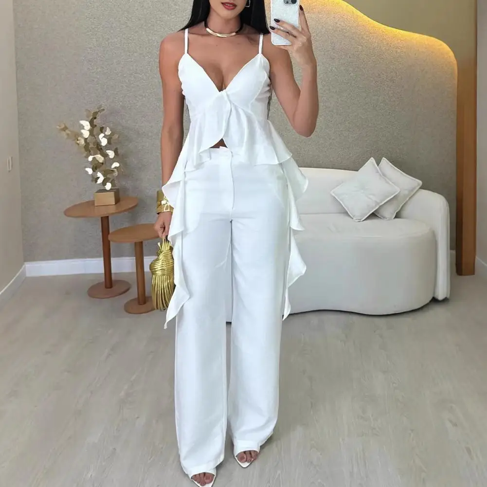 Elegant Pleated Tank Top Pants Sets Women Sleeveless Ruffles O-Neck Tops High Waist Wide Leg Pant 2025 Summer Lady Streetwear
Elegant Pleated Tank Top Pants Sets Women Sleeveless Ruffles O-Neck Tops High Waist Wide Leg Pant 2025 Summer Lady Streetwear