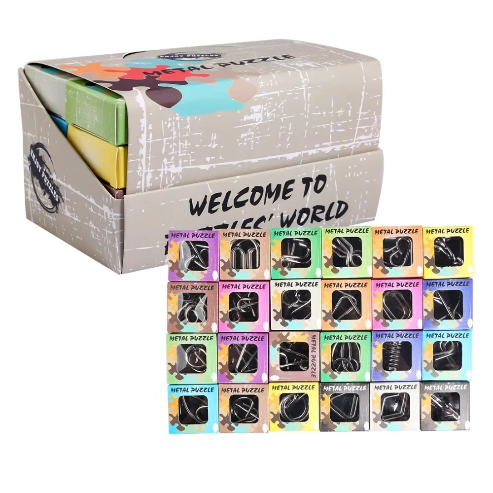 24pcs/set Metal Montessori Wire Puzzles IQ Brain Teaser Classical Intellectual Toy for Children Adult Anti-Stress Reliever Toys
24pcs/set Metal Montessori Wire Puzzles IQ Brain Teaser Classical Intellectual Toy for Children Adult Anti-Stress Reliever Toys