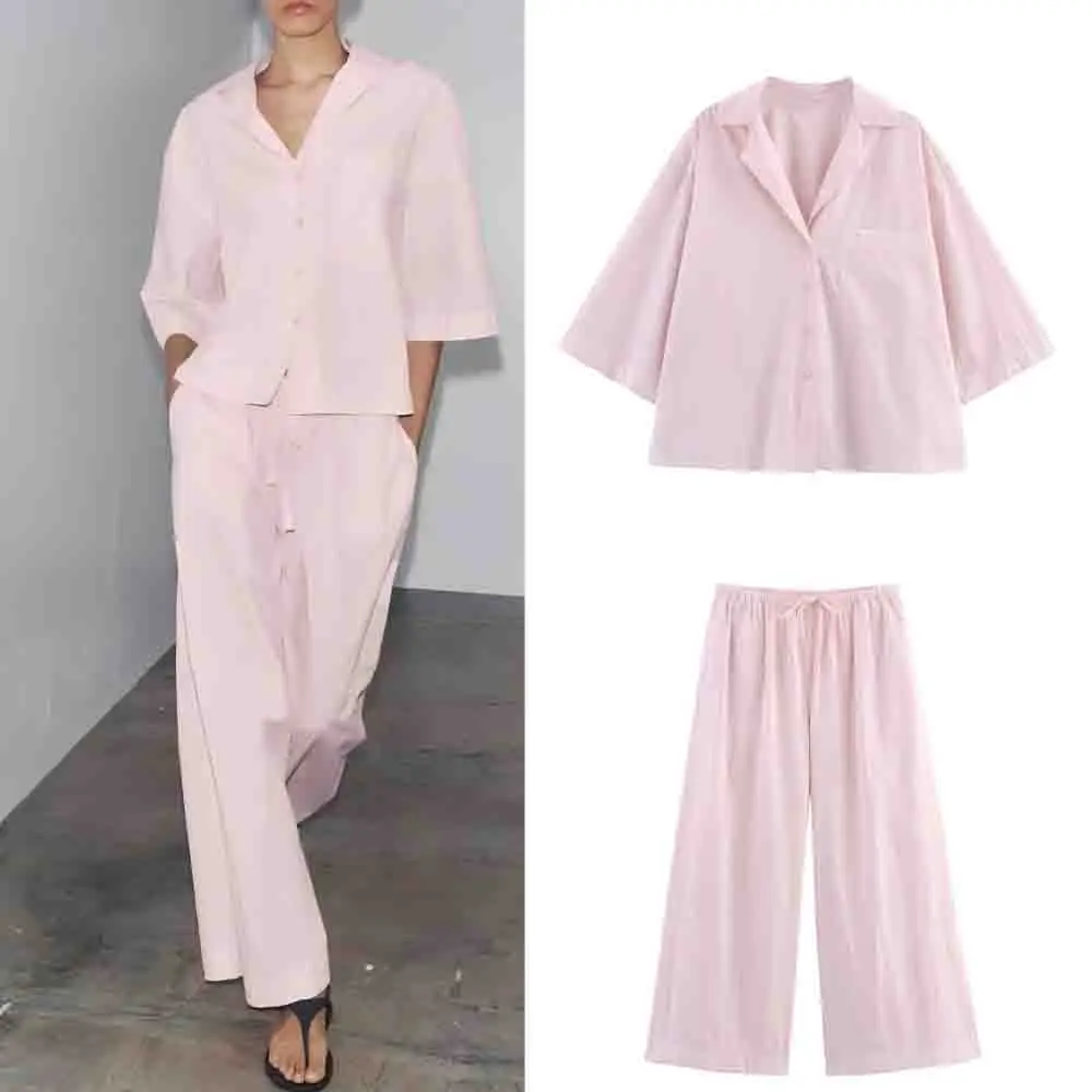 Women's new fashion pocket decoration casual short Button-up shirt retro seven quarter sleeved women's shirt chic top+Pants suit
Women's new fashion pocket decoration casual short Button-up shirt retro seven quarter sleeved women's shirt chic top+Pants suit