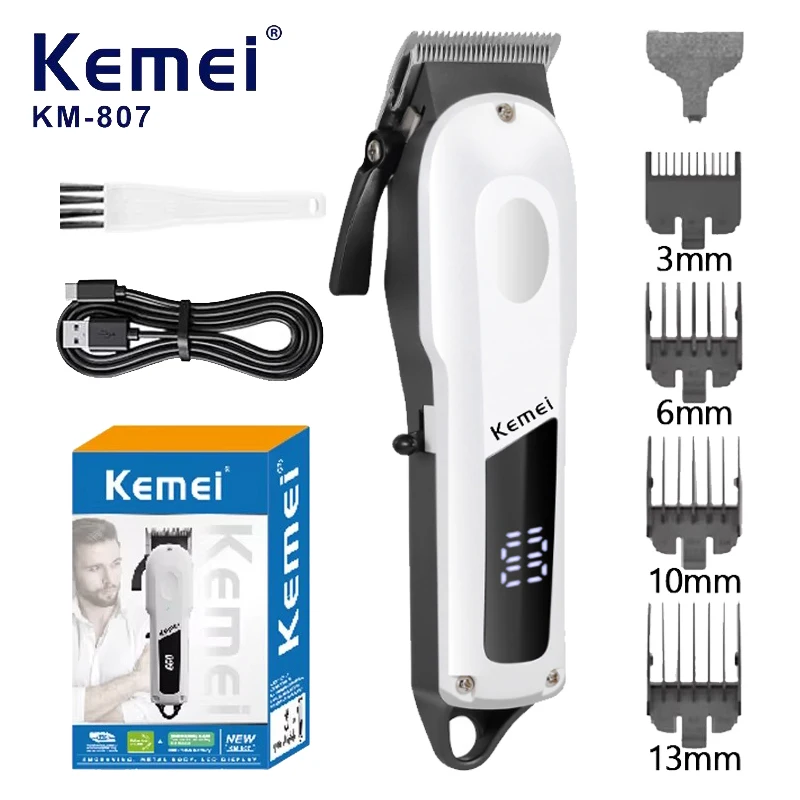 Kemei профессиональная электрическая машинка для стрижки волос, регулируемая электрическая машинка для стрижки волос, мужская мощная перезаряжаемая машинка для стрижки бороды KM-807
Kemei профессиональная электрическая машинка для стрижки волос, регулируемая электрическая машинка для стрижки волос, мужская мощная перезаряжаемая машинка для стрижки бороды KM-807