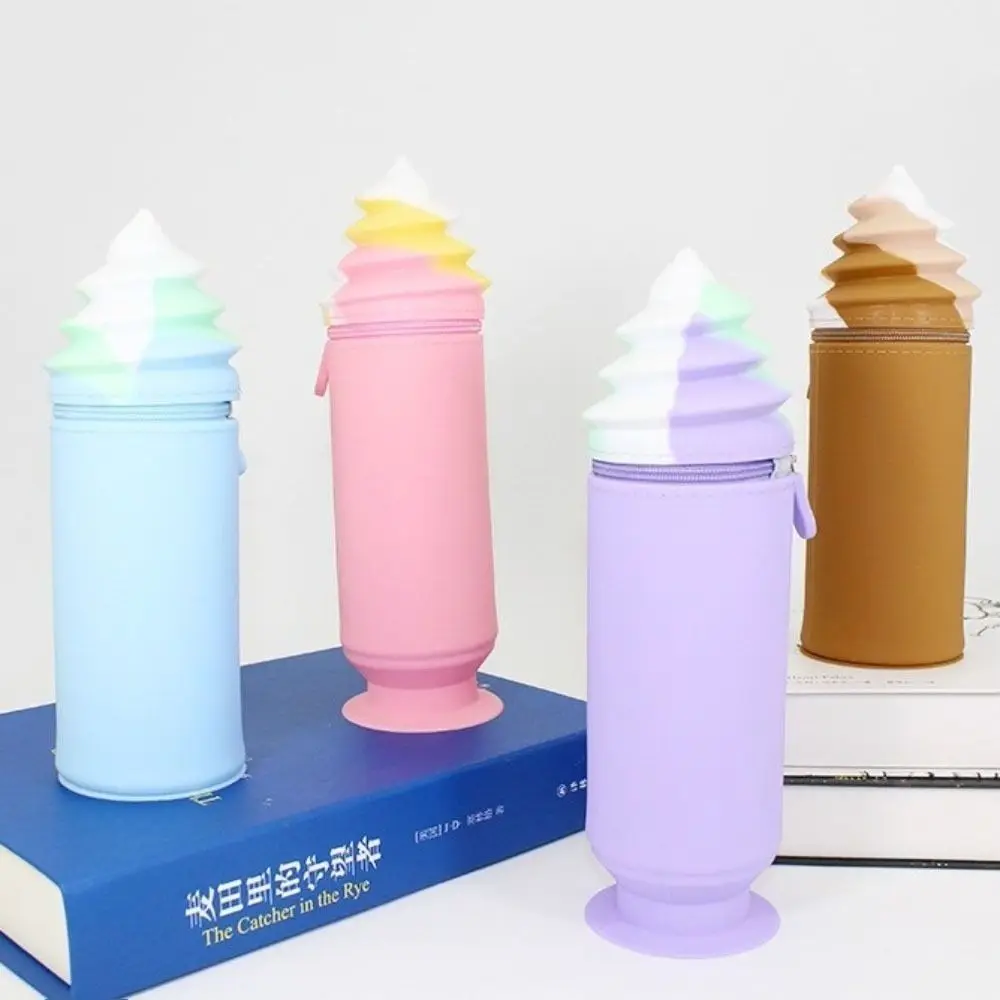 Practical Suction Cup Pen Holder Cute High Capacity Ice Cream Pencil Bag Silicone Cartoon Stationery Organizer Case Makeup Brush
Practical Suction Cup Pen Holder Cute High Capacity Ice Cream Pencil Bag Silicone Cartoon Stationery Organizer Case Makeup Brush