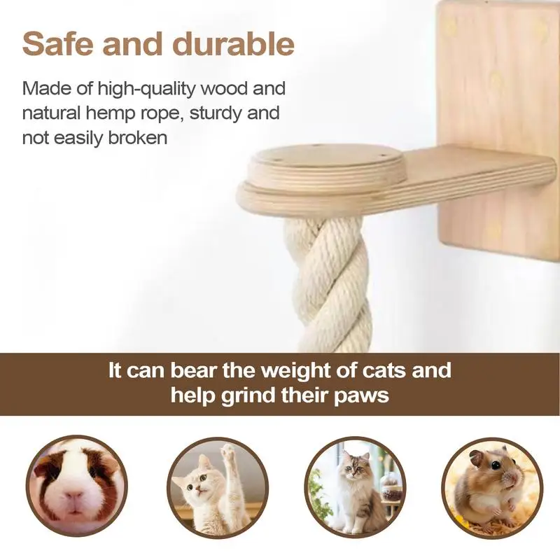 Wall Mounted Cat Climbing Rope Kitten Jumping Steps Pet Resting Jumping Ladder For Paw Grinding Wall Mounted Kitten Scratching
Wall Mounted Cat Climbing Rope Kitten Jumping Steps Pet Resting Jumping Ladder For Paw Grinding Wall Mounted Kitten Scratching
