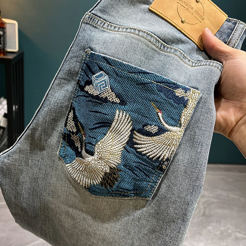 LB8518 Light luxury trend embroidery jeans men's Slim small feet new tide elastic leisure hundred trousers
LB8518 Light luxury trend embroidery jeans men's Slim small feet new tide elastic leisure hundred trousers