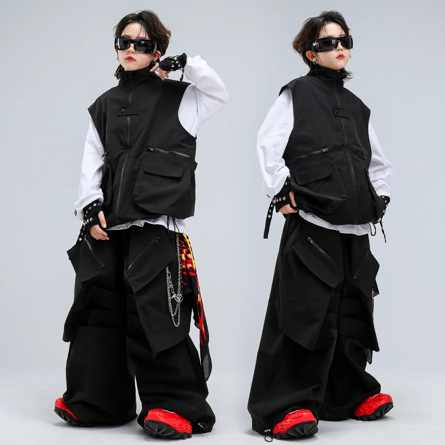 2026 Kids Ballroom Hip Hop Dance Costumes For Boys Loose Vest Hiphop Pants Kpop Outfits Girls Jazz Performance Clothing DQS22333
2026 Kids Ballroom Hip Hop Dance Costumes For Boys Loose Vest Hiphop Pants Kpop Outfits Girls Jazz Performance Clothing DQS22333