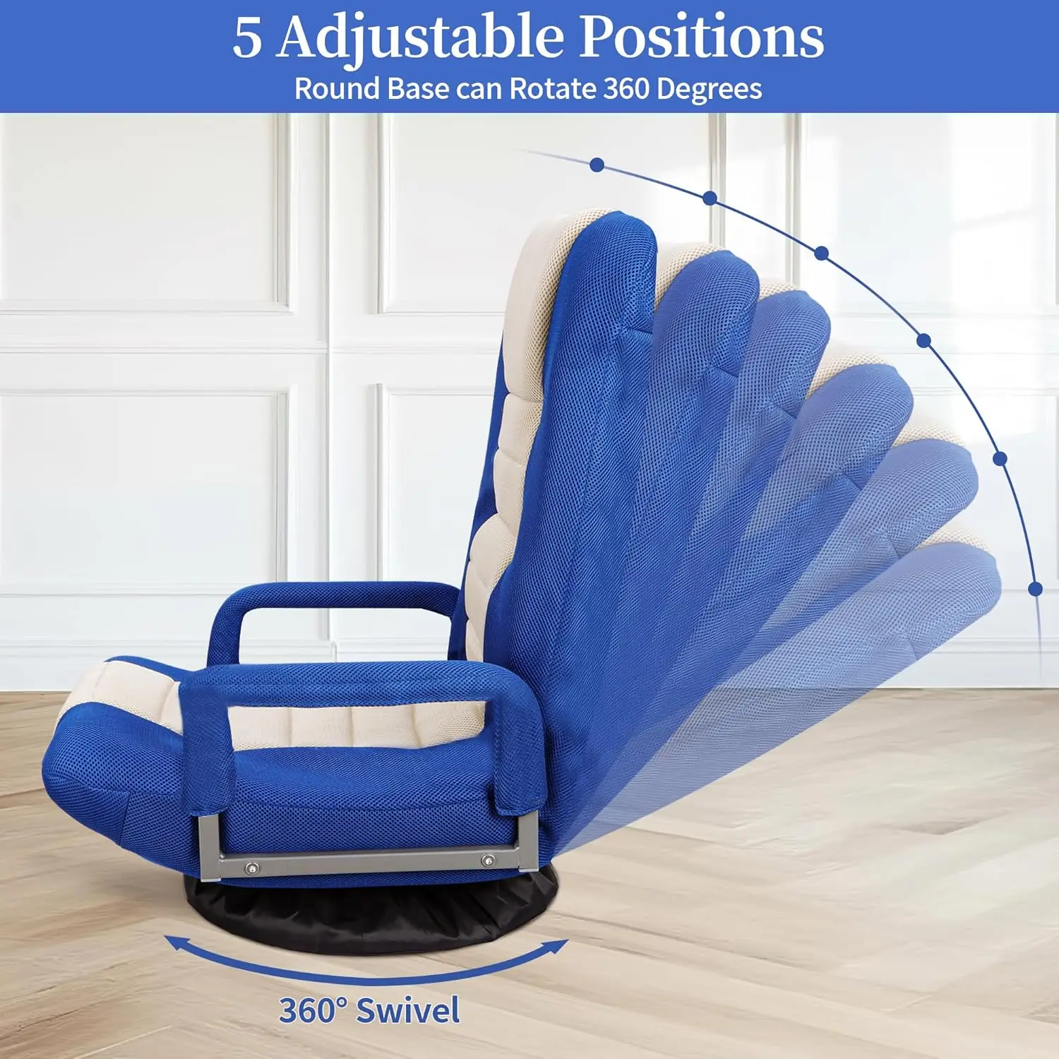 Zeny Swivel Gaming Chair 360 Degree Multipurpose Floor Chair With Armrest, Adjustable 5 Positions Folding Lazy Sofa Lounger
Zeny Swivel Gaming Chair 360 Degree Multipurpose Floor Chair With Armrest, Adjustable 5 Positions Folding Lazy Sofa Lounger