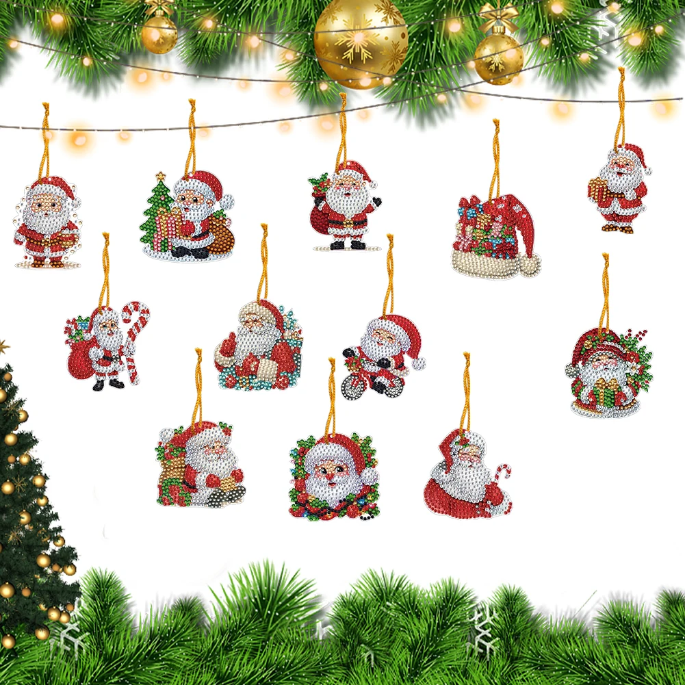 12Pcs Xmas Theme 2D Flat DIY Diamond Christmas Tree Pendant Wall Door Decoration
12Pcs Xmas Theme 2D Flat DIY Diamond Christmas Tree Pendant Wall Door Decoration