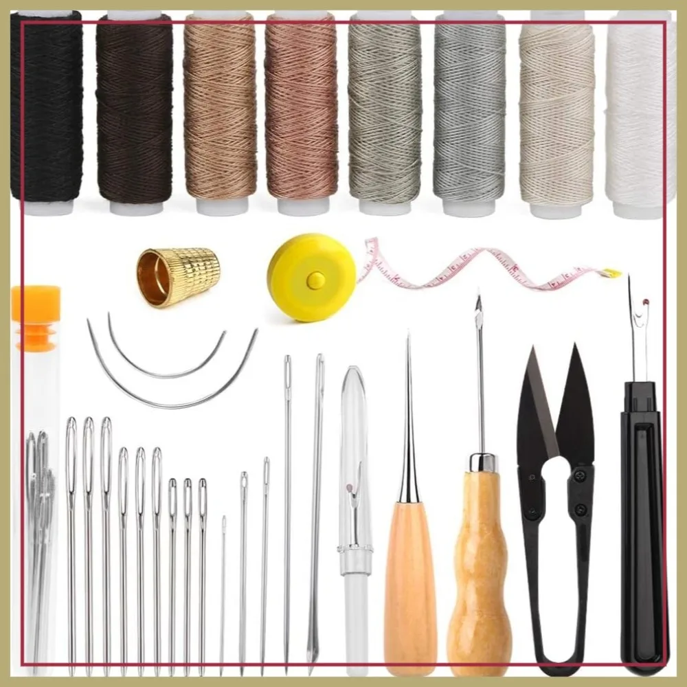 Heavy Duty Upholstery Repair Sewing Kit with Awl, Seam Ripper, Needles & Thread for Leather, Shoes, Sofa, Carpet, Tent
Heavy Duty Upholstery Repair Sewing Kit with Awl, Seam Ripper, Needles & Thread for Leather, Shoes, Sofa, Carpet, Tent