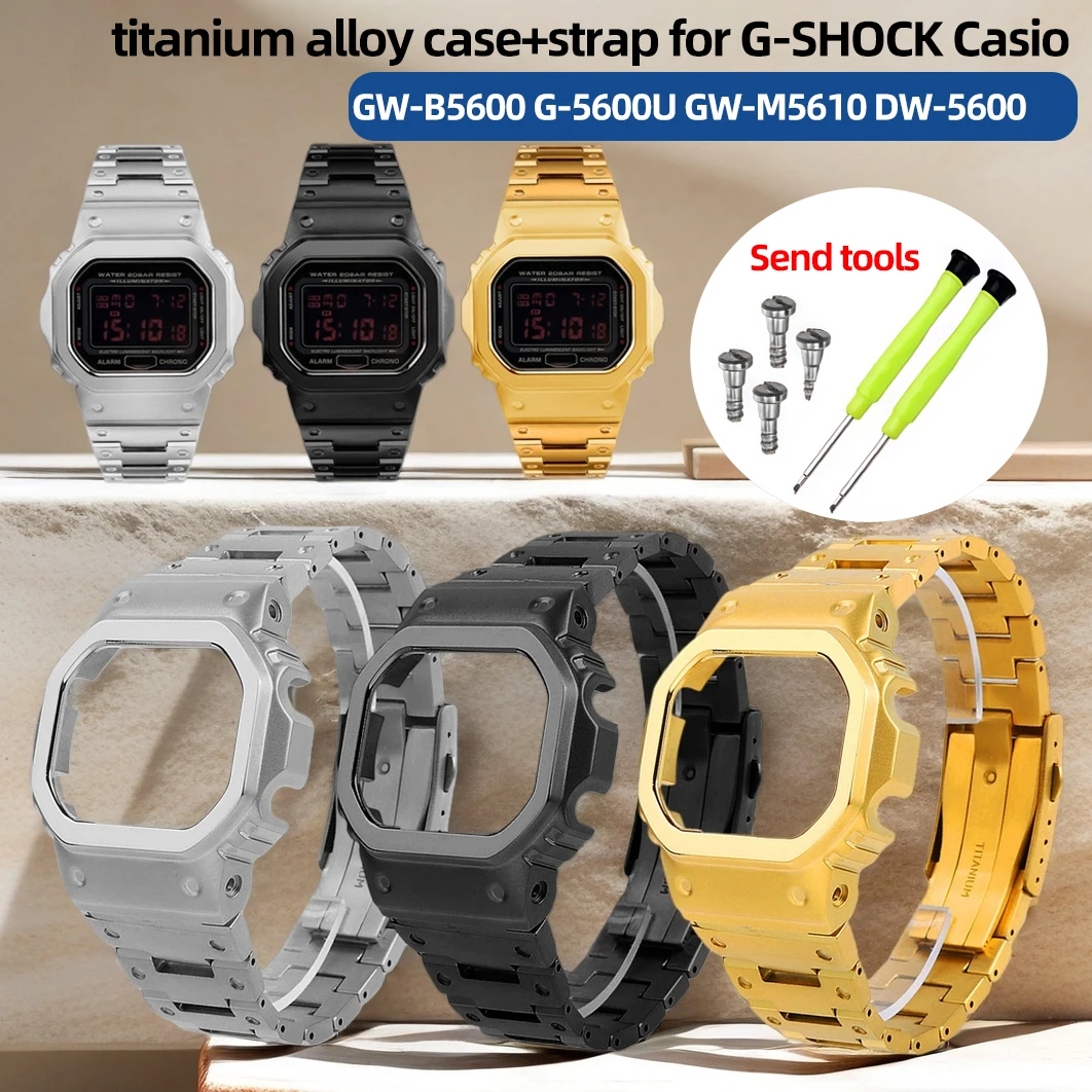 Титановый сплавной безель, ремешок и корпус для часов Casio DW5600, GWM5610, G5600E, GWB5600. Модифицированный комплект для мужских часов с инструментами.
Титановый сплавной безель, ремешок и корпус для часов Casio DW5600, GWM5610, G5600E, GWB5600. Модифицированный комплект для мужских часов с инструментами.